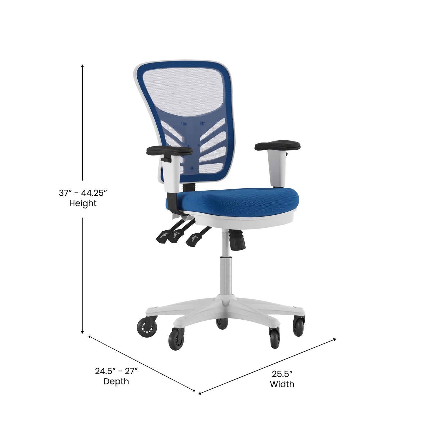 Office Chair with Roller Wheels and Mesh Design - Multiple Colors Available