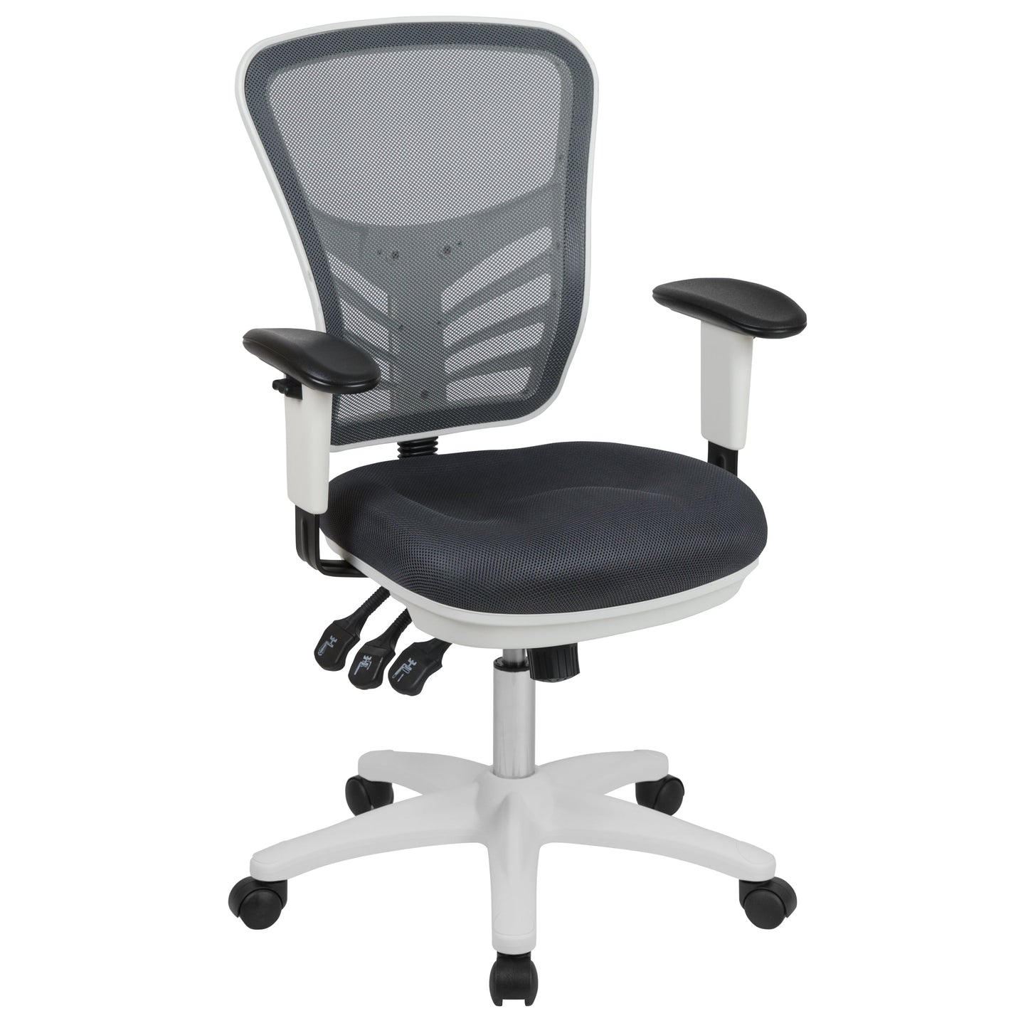 Office Chair with Roller Wheels and Mesh Design - Multiple Colors Available