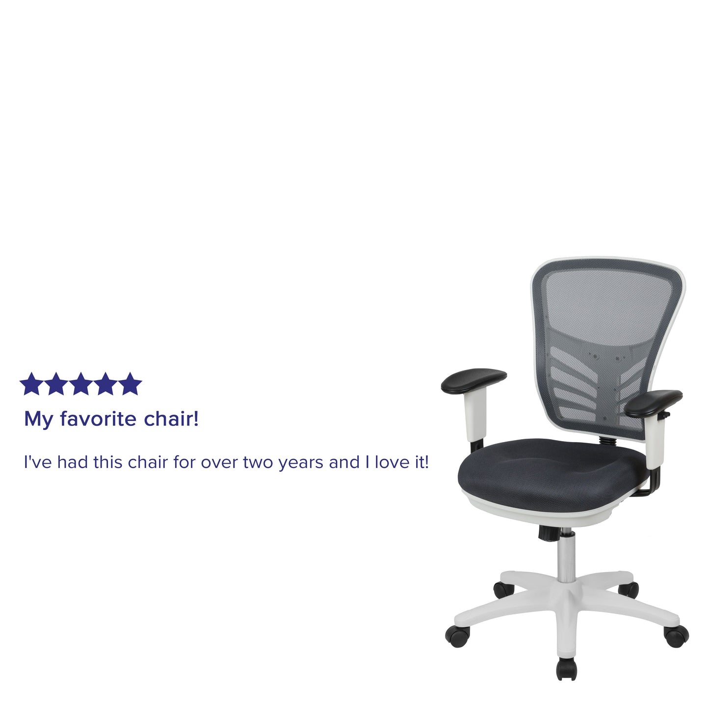 Office Chair with Roller Wheels and Mesh Design - Multiple Colors Available