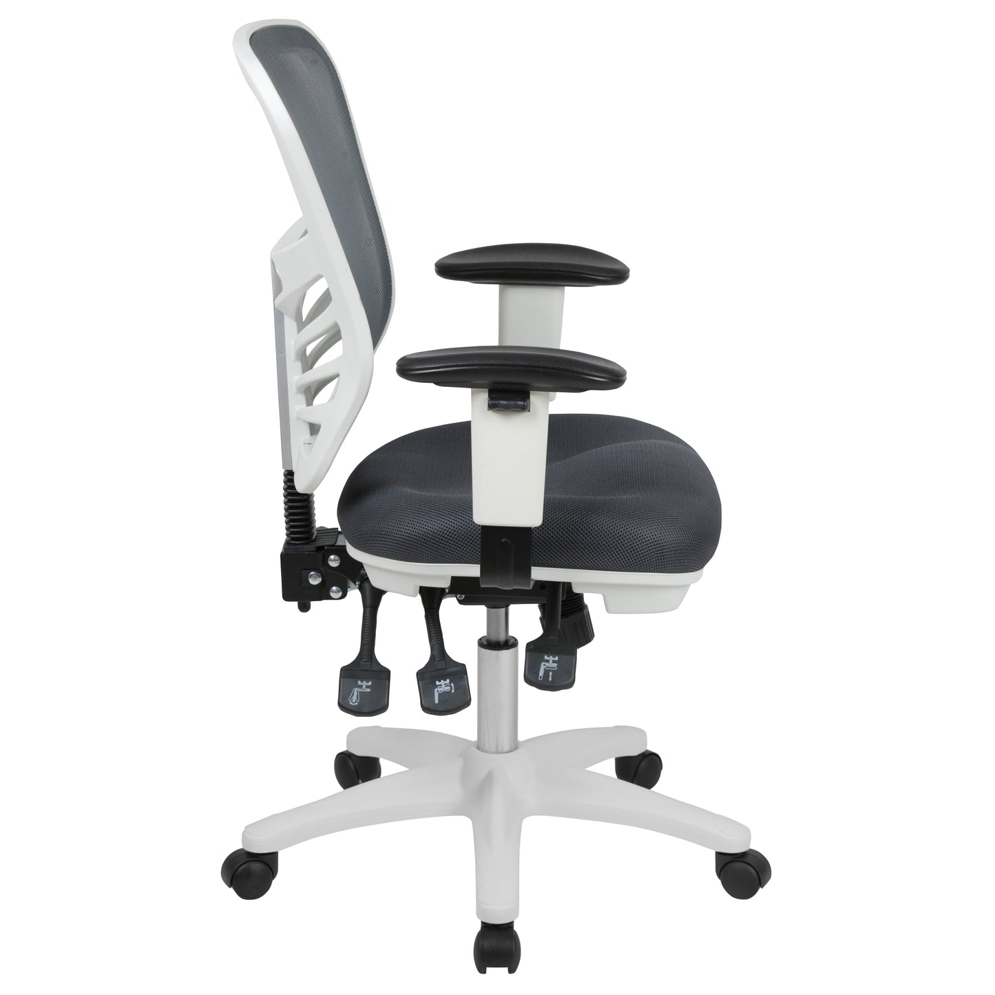 Office Chair with Roller Wheels and Mesh Design - Multiple Colors Available