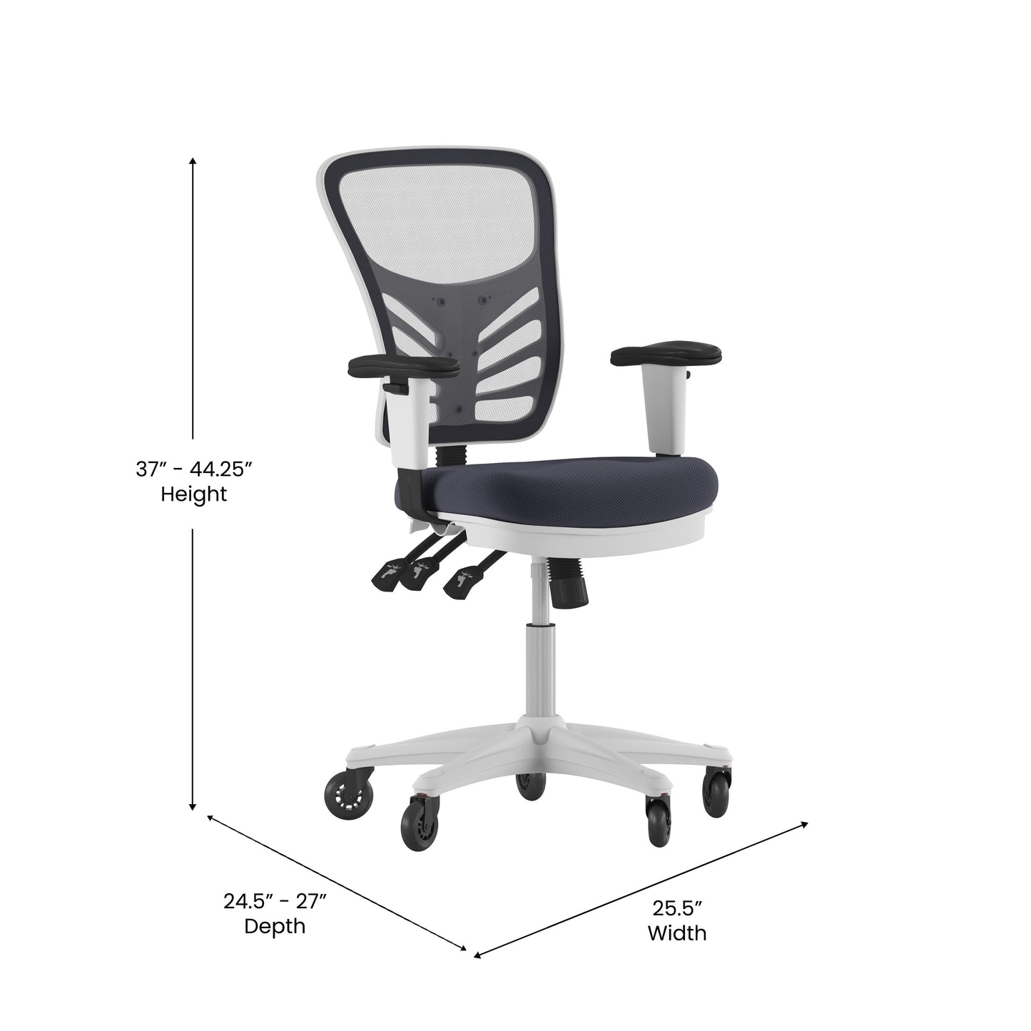 Office Chair with Roller Wheels and Mesh Design - Multiple Colors Available