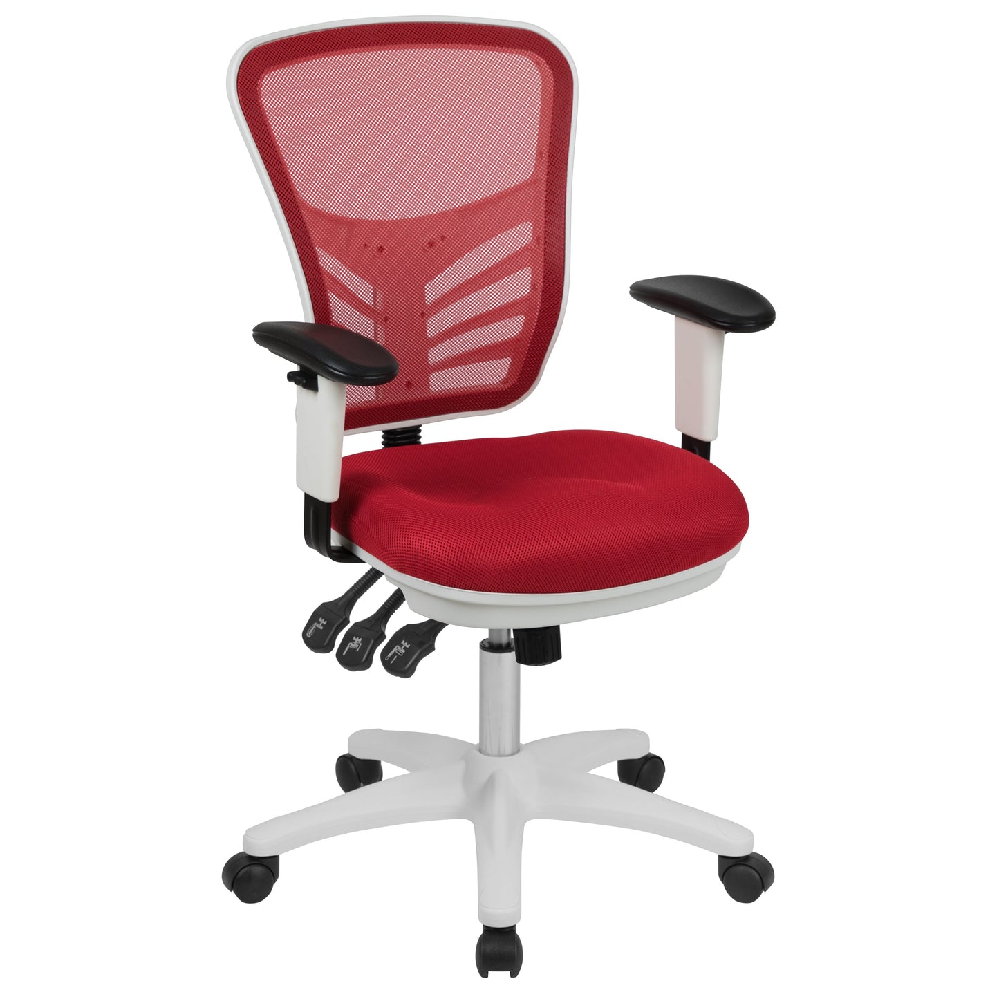 Office Chair with Roller Wheels and Mesh Design - Multiple Colors Available