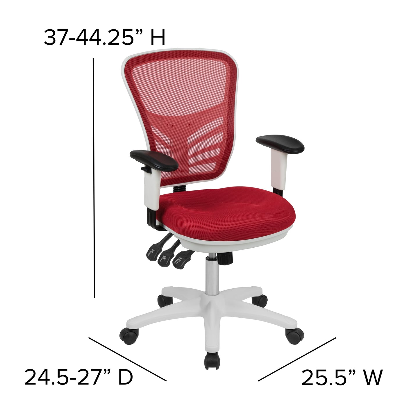 Office Chair with Roller Wheels and Mesh Design - Multiple Colors Available