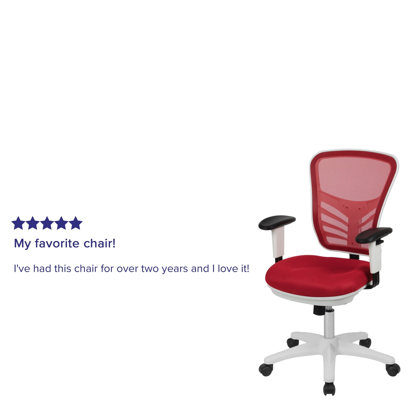 Office Chair with Roller Wheels and Mesh Design - Multiple Colors Available