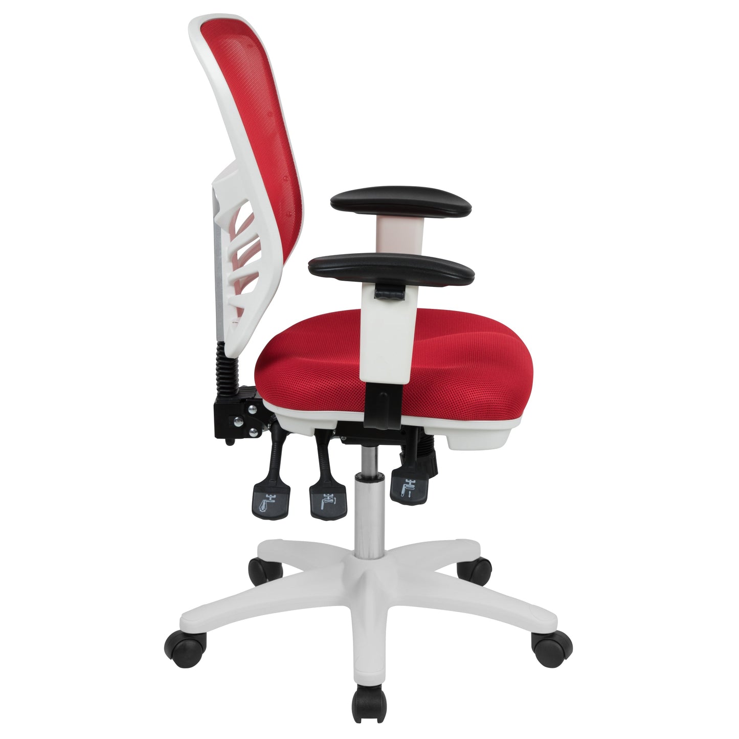 Office Chair with Roller Wheels and Mesh Design - Multiple Colors Available