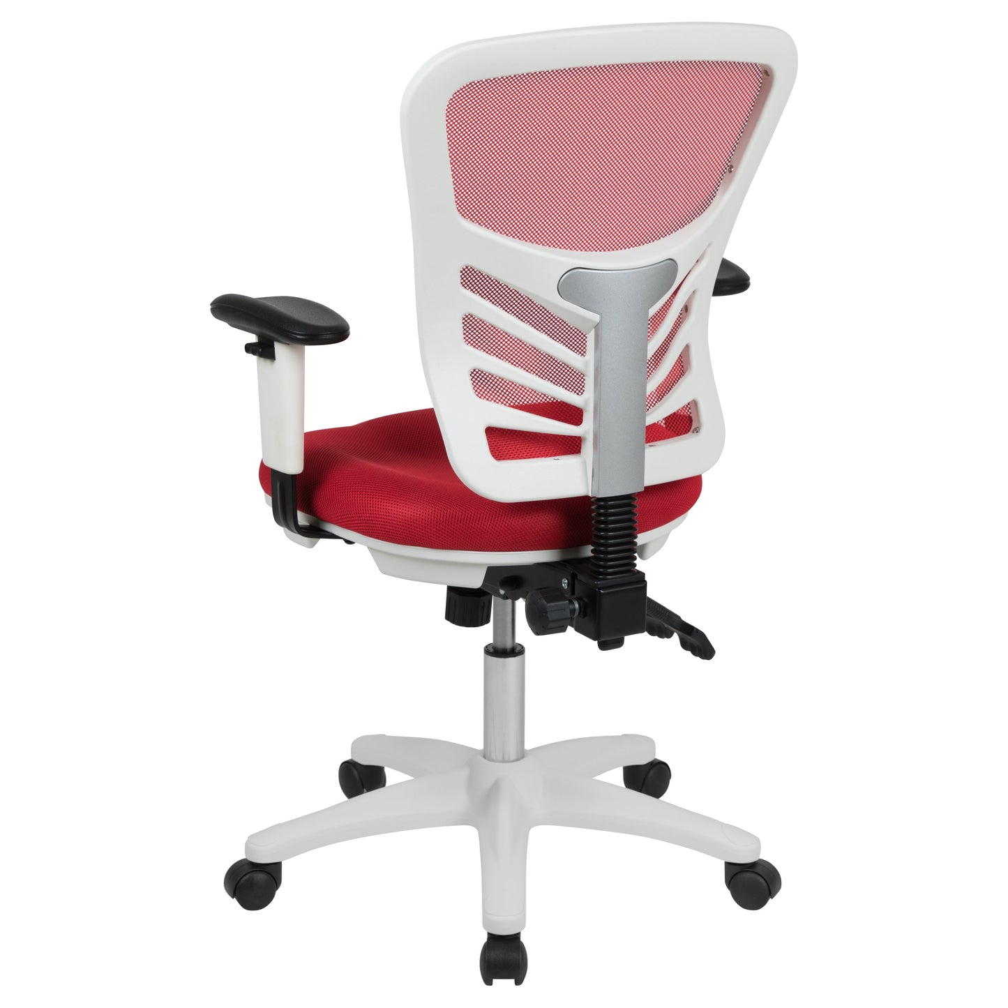Office Chair with Roller Wheels and Mesh Design - Multiple Colors Available
