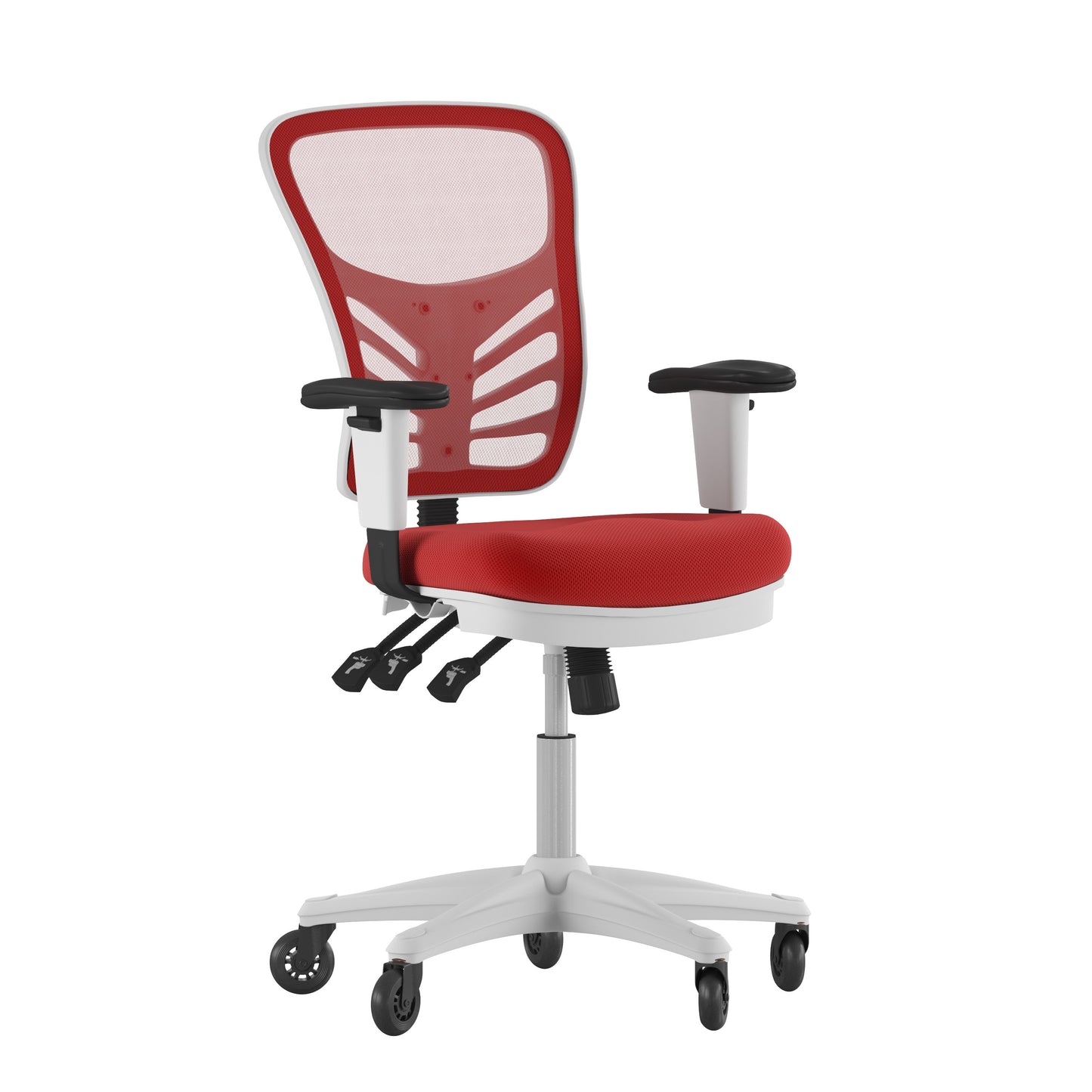 Office Chair with Roller Wheels and Mesh Design - Multiple Colors Available