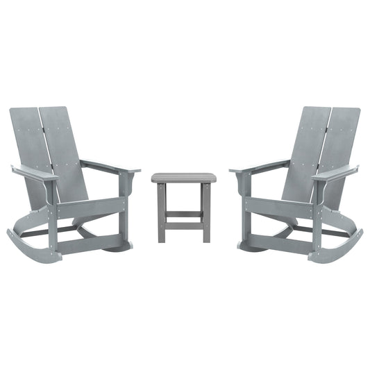 2PK Gray Rockers & Side Table JJ-C14709-2-T14001-GY-GG