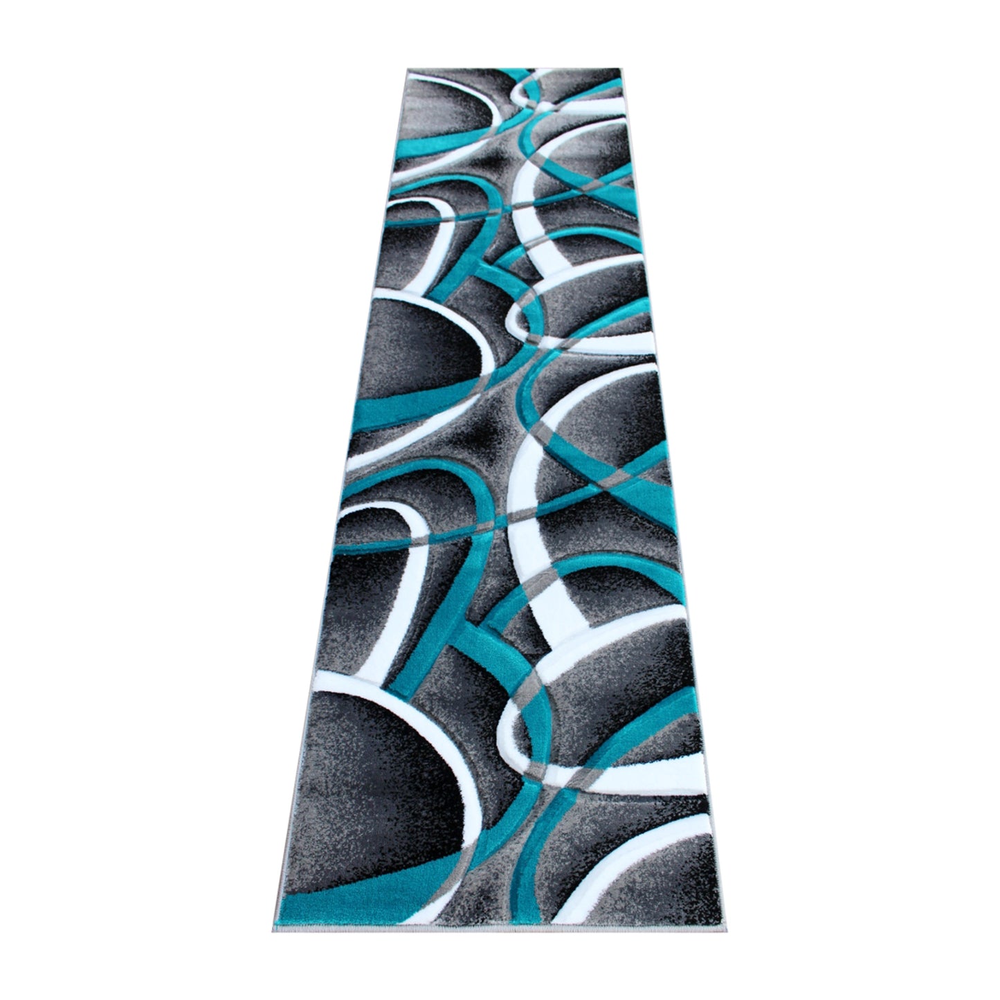 2x7 Turquoise Abstract Rug KP-RG951-27-TQ-GG