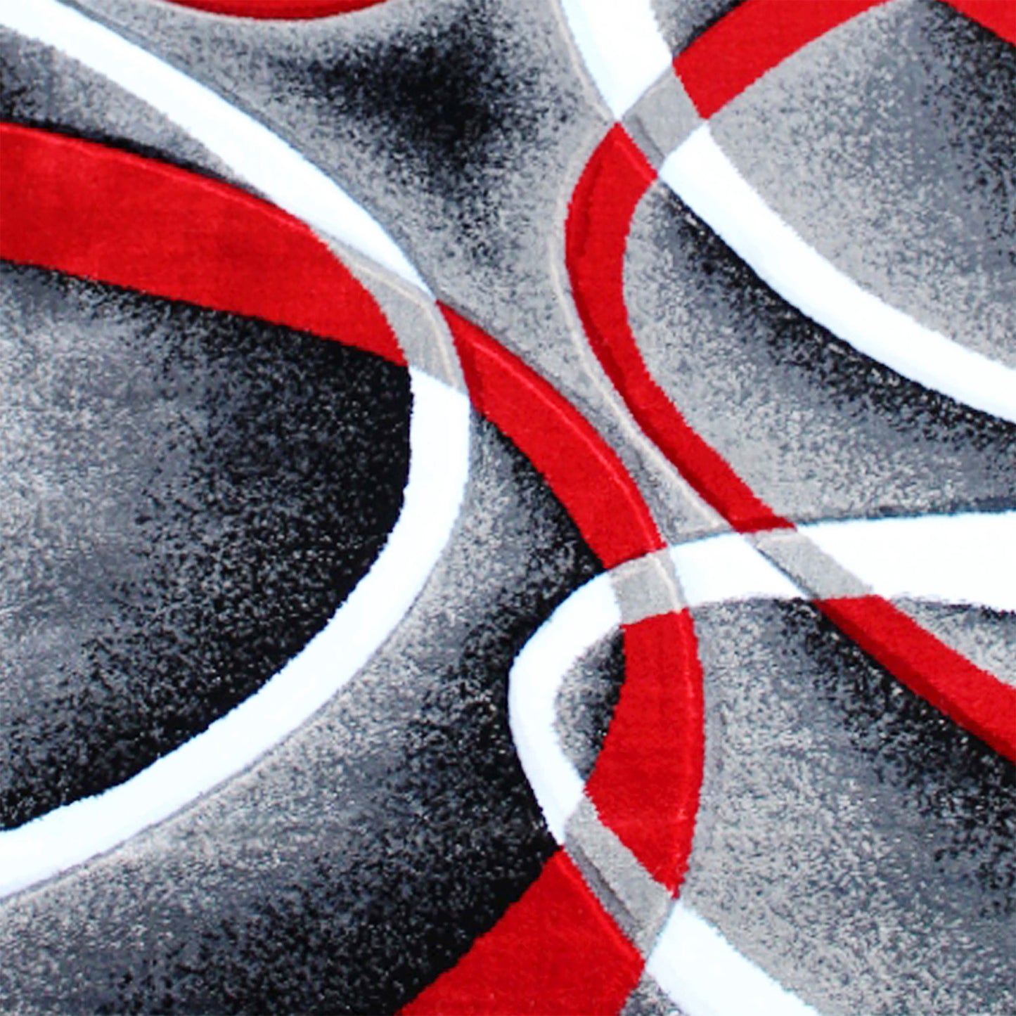 3x10 Red Abstract Rug KP-RG951-310-RD-GG