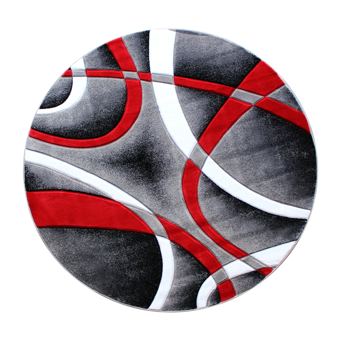 4x4 Red Abstract Rug KP-RG951-44-RD-GG