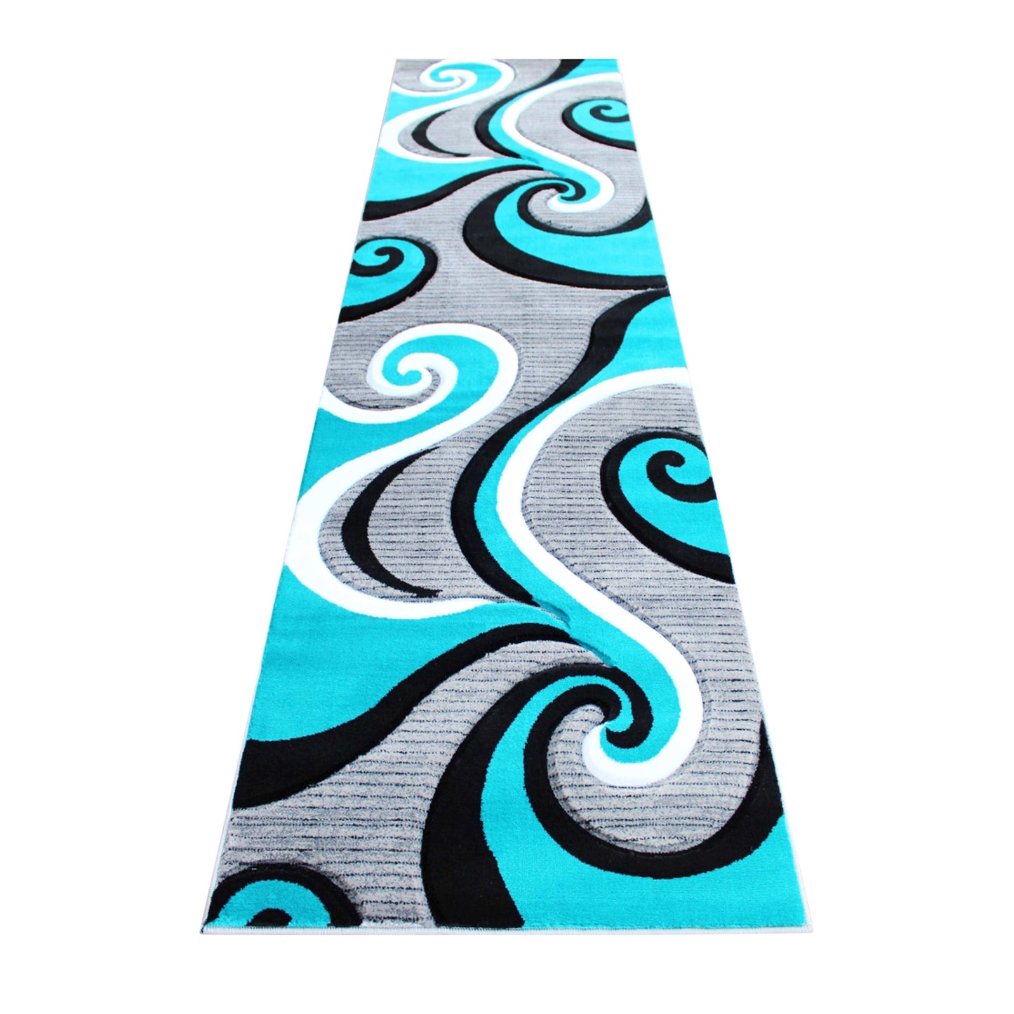 3x10 Turquoise Abstract Rug KP-RG952-310-TQ-GG