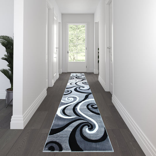 3x16 Gray Abstract Rug KP-RG952-316-GY-GG