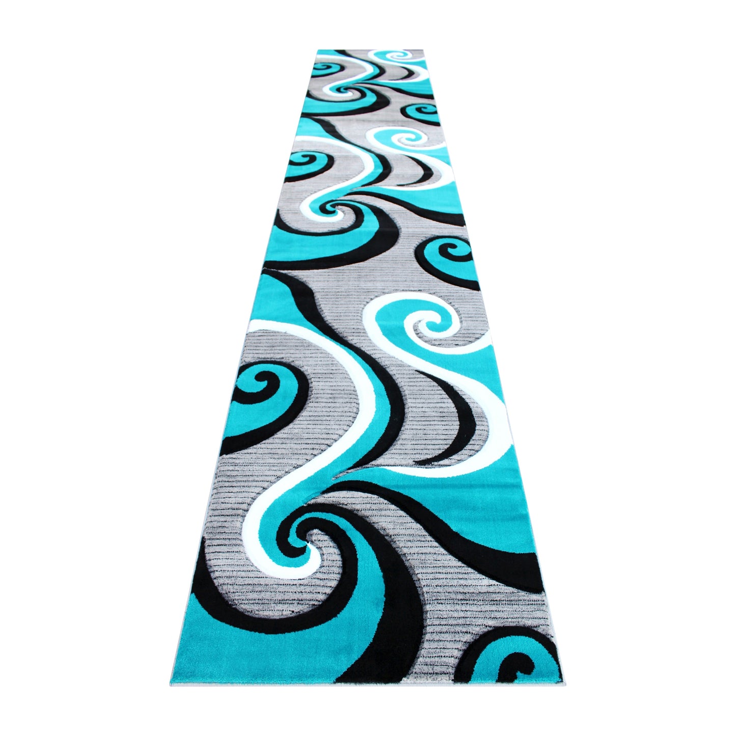 3x16 Turquoise Abstract Rug KP-RG952-316-TQ-GG