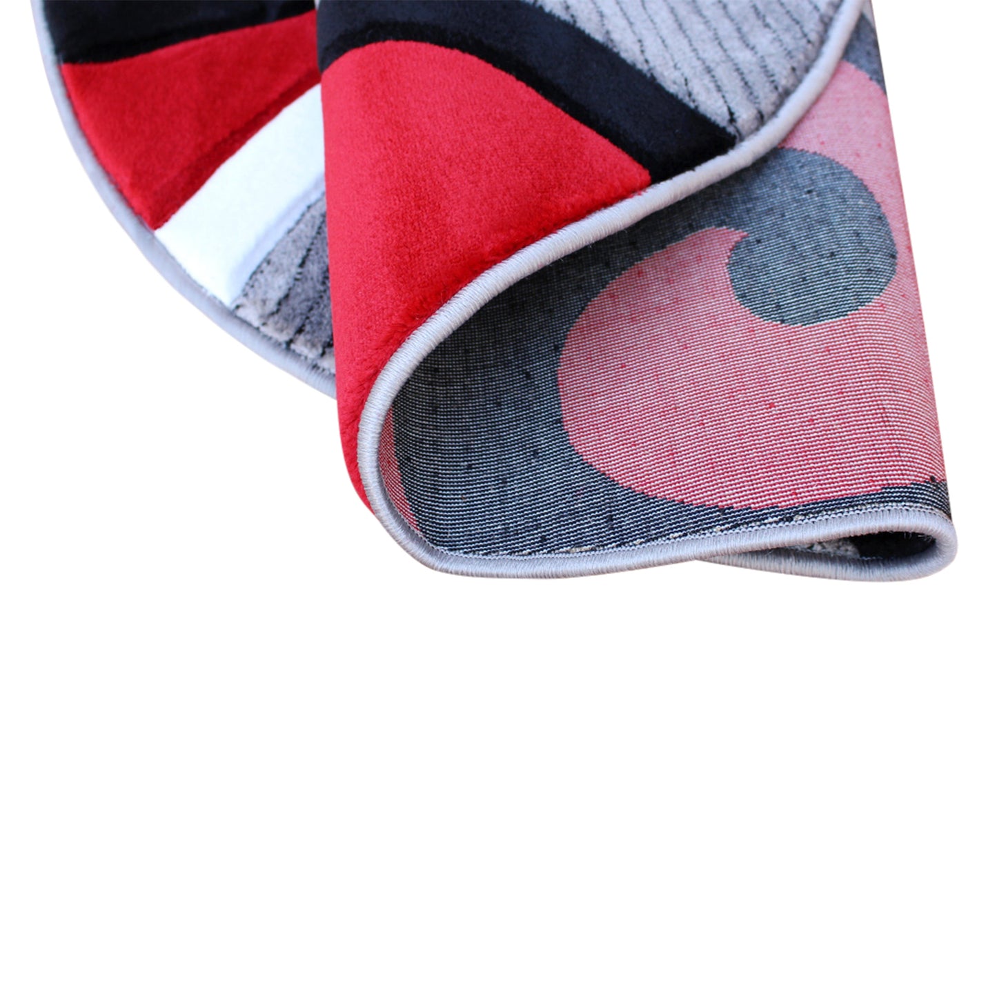 5x5 Red Abstract Rug KP-RG952-55-RD-GG