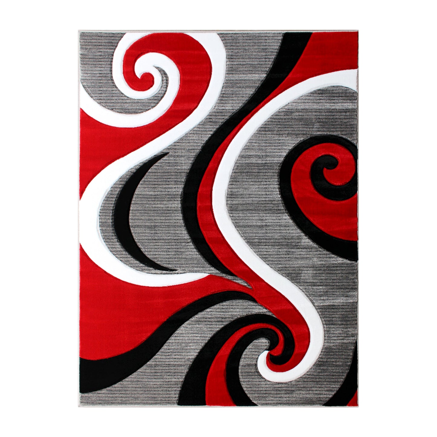 5x7 Red Abstract Rug KP-RG952-57-RD-GG