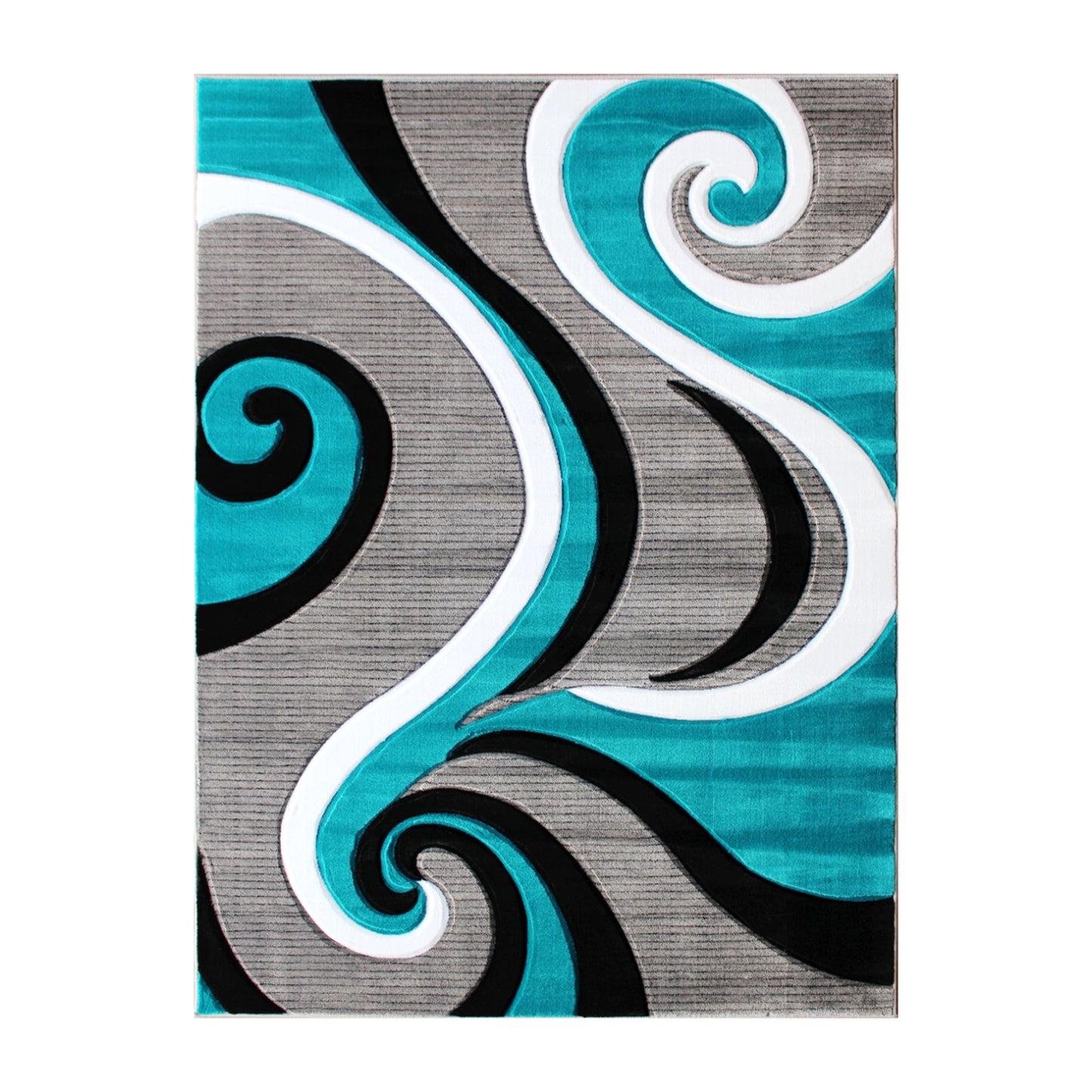 5x7 Turquoise Abstract Rug KP-RG952-57-TQ-GG