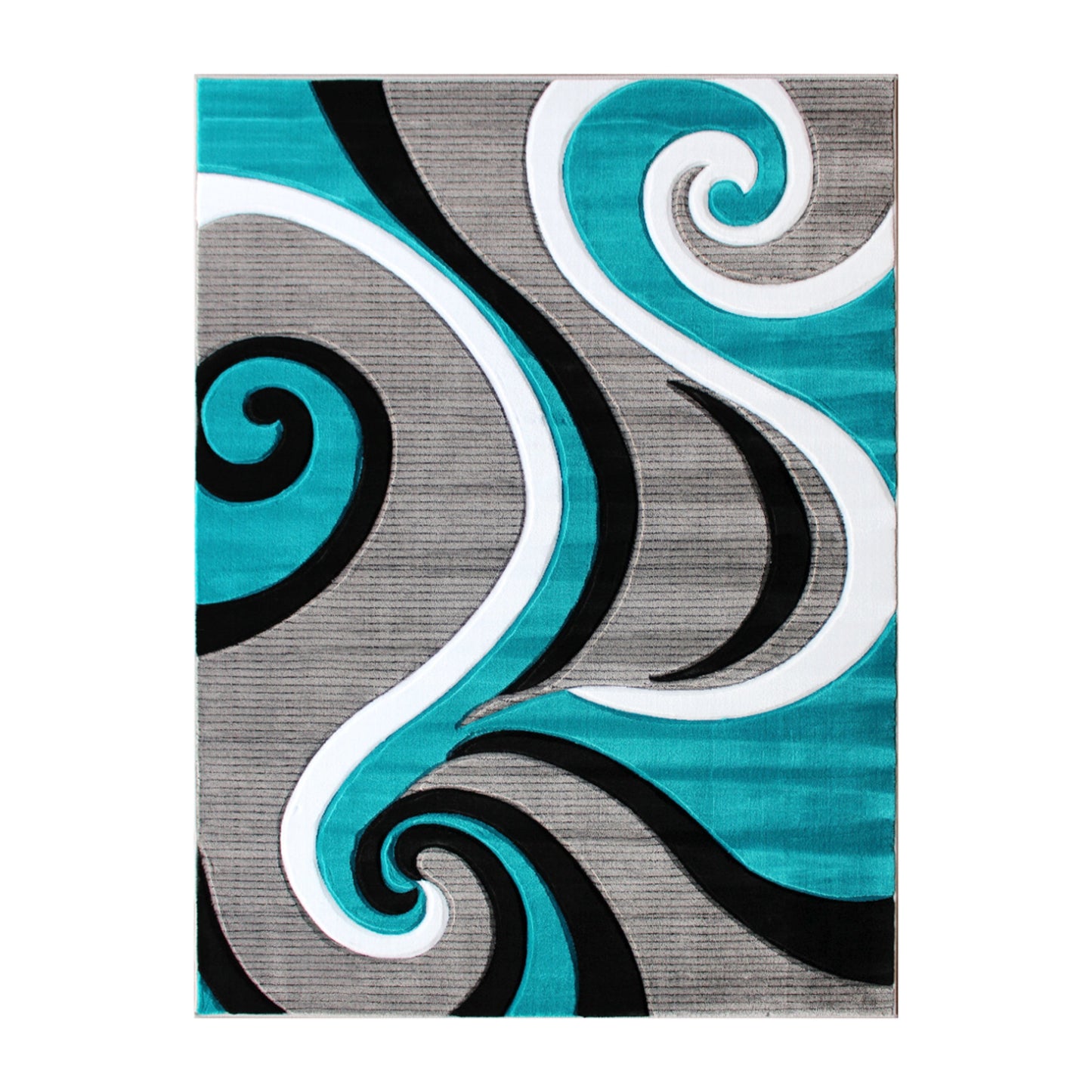 8x10 Turquoise Abstract Rug KP-RG952-810-TQ-GG