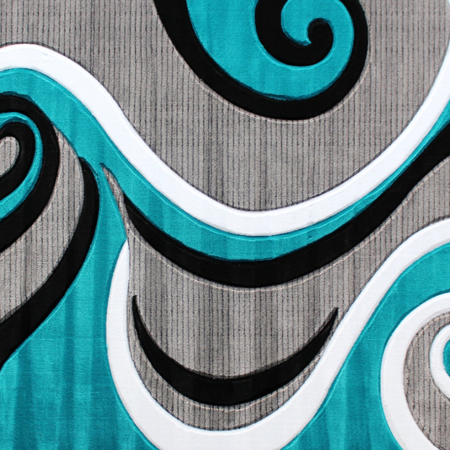 8x10 Turquoise Abstract Rug KP-RG952-810-TQ-GG