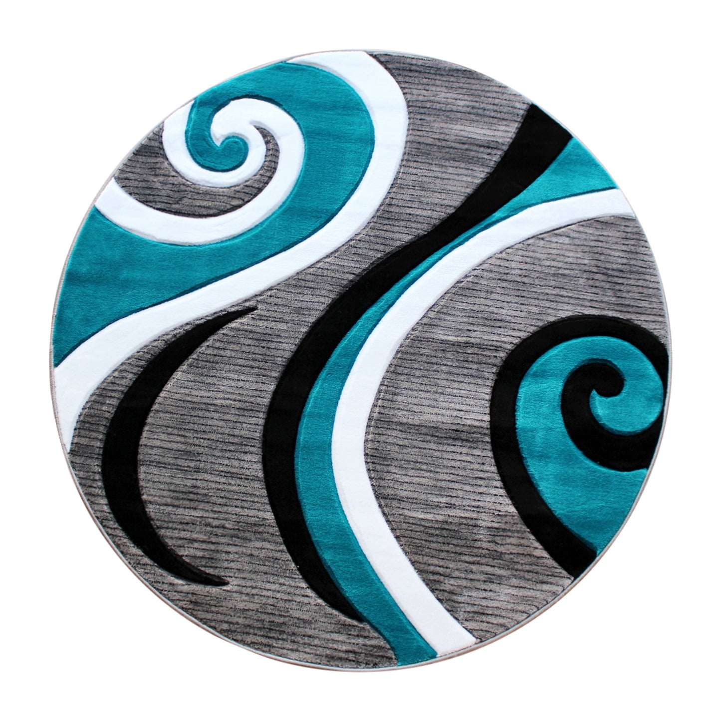 8x8 Turquoise Abstract Rug KP-RG952-88-TQ-GG