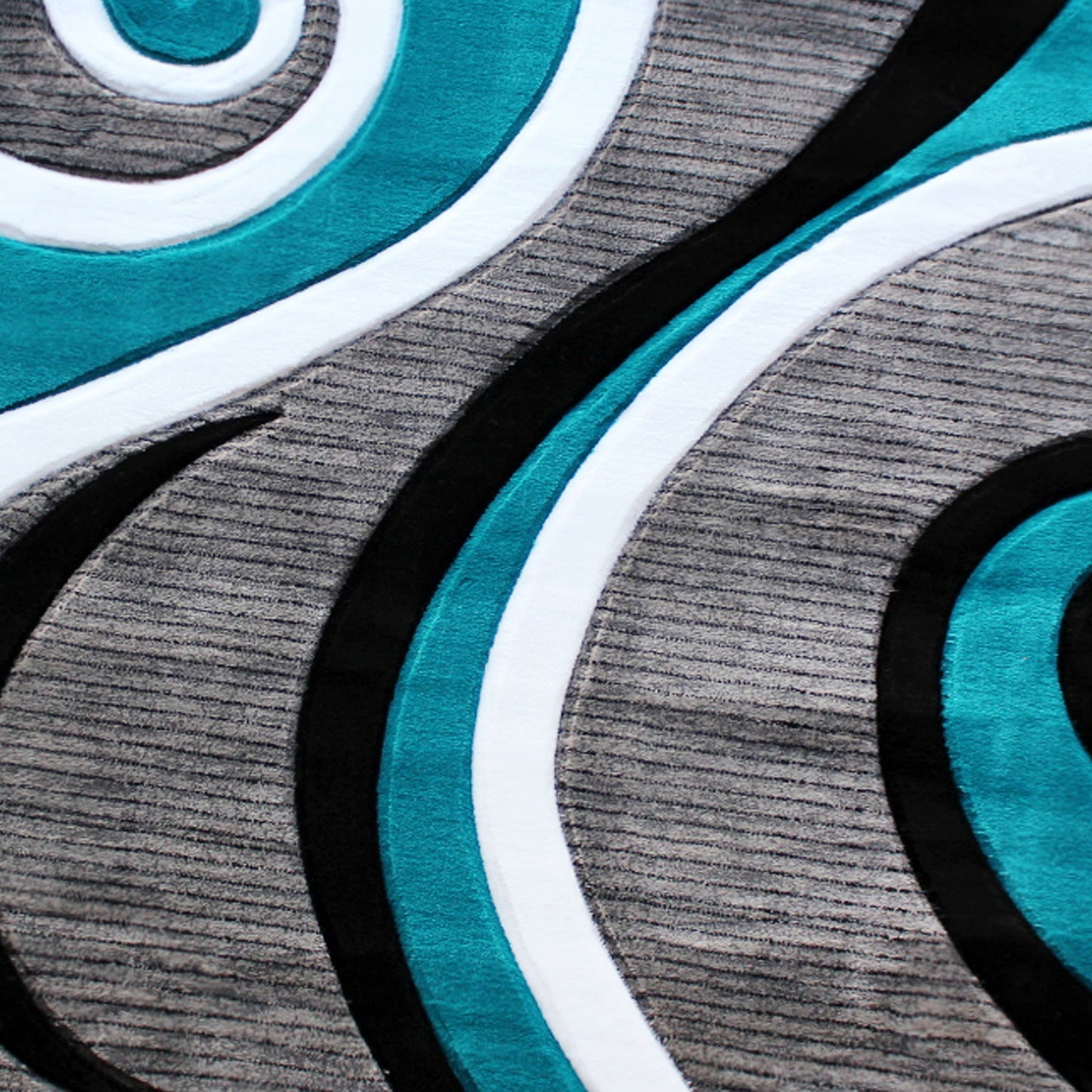 8x8 Turquoise Abstract Rug KP-RG952-88-TQ-GG