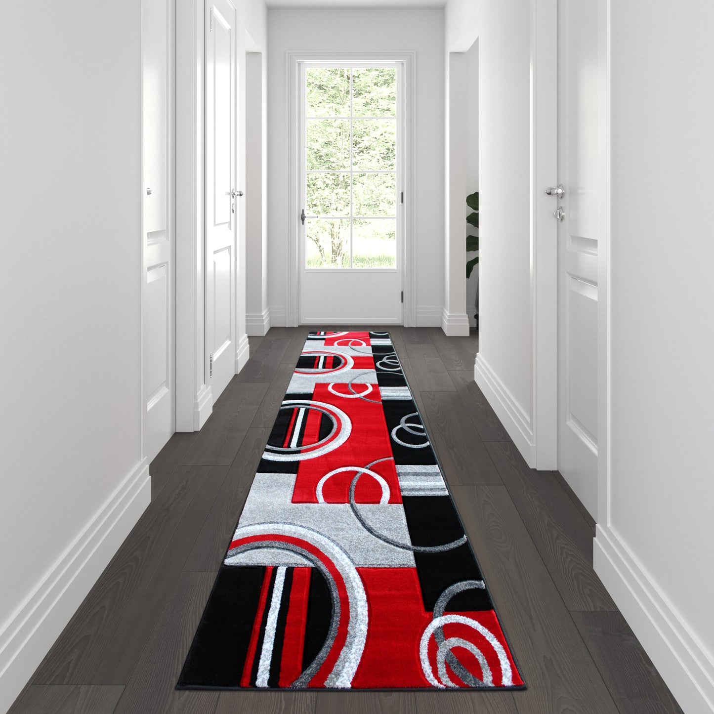 3x10 Red Geometric Rug KP-RG953-310-RD-GG