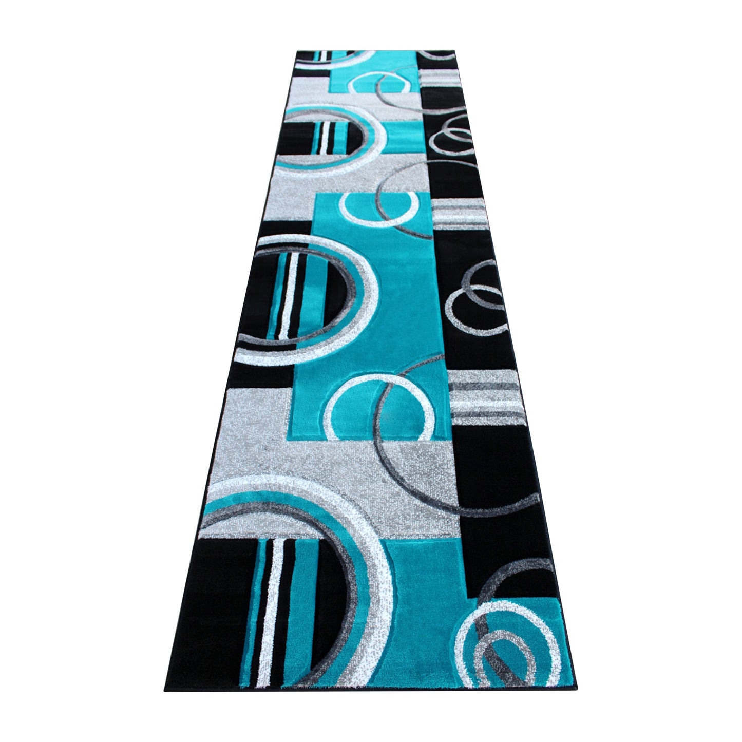3x10 Turquoise Geometric Rug KP-RG953-310-TQ-GG
