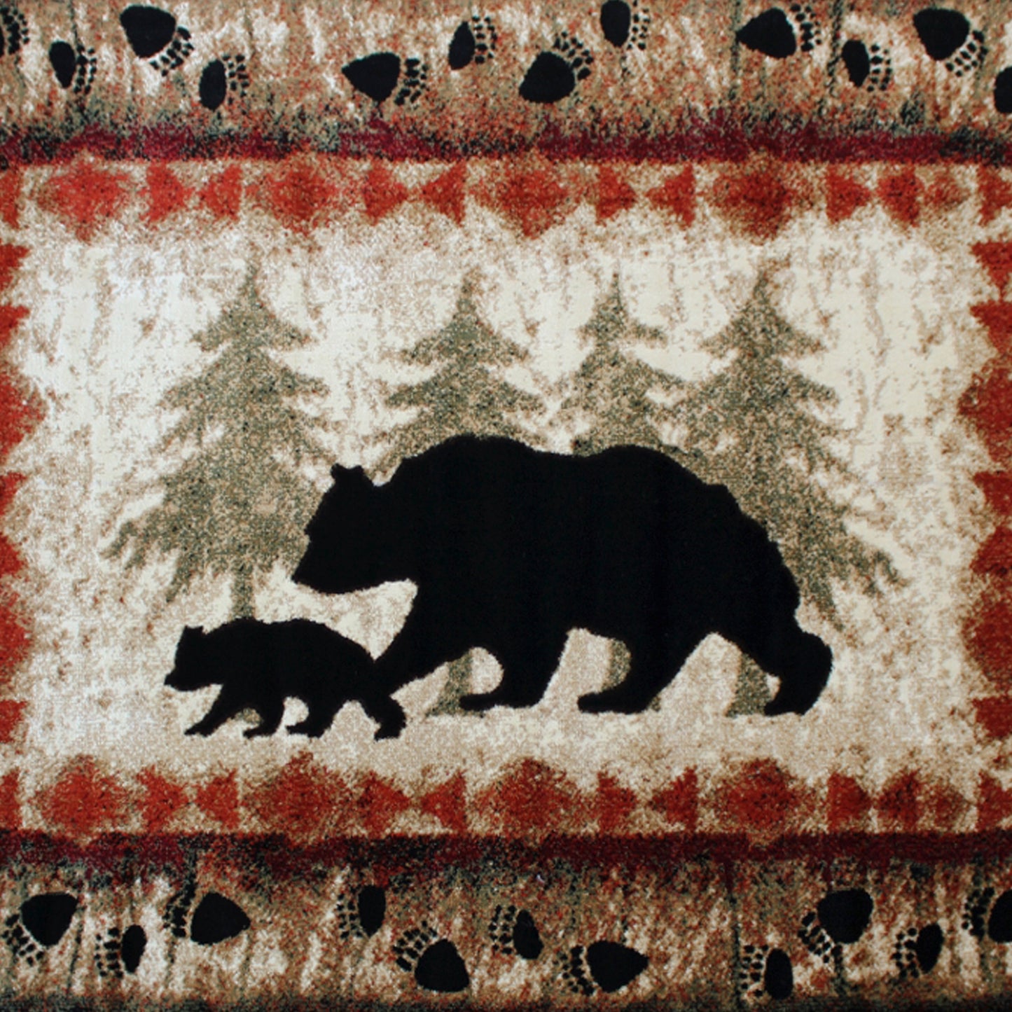 4' x 5' Bear and Cub Area Rug KP-RGB3940-45-BN-GG