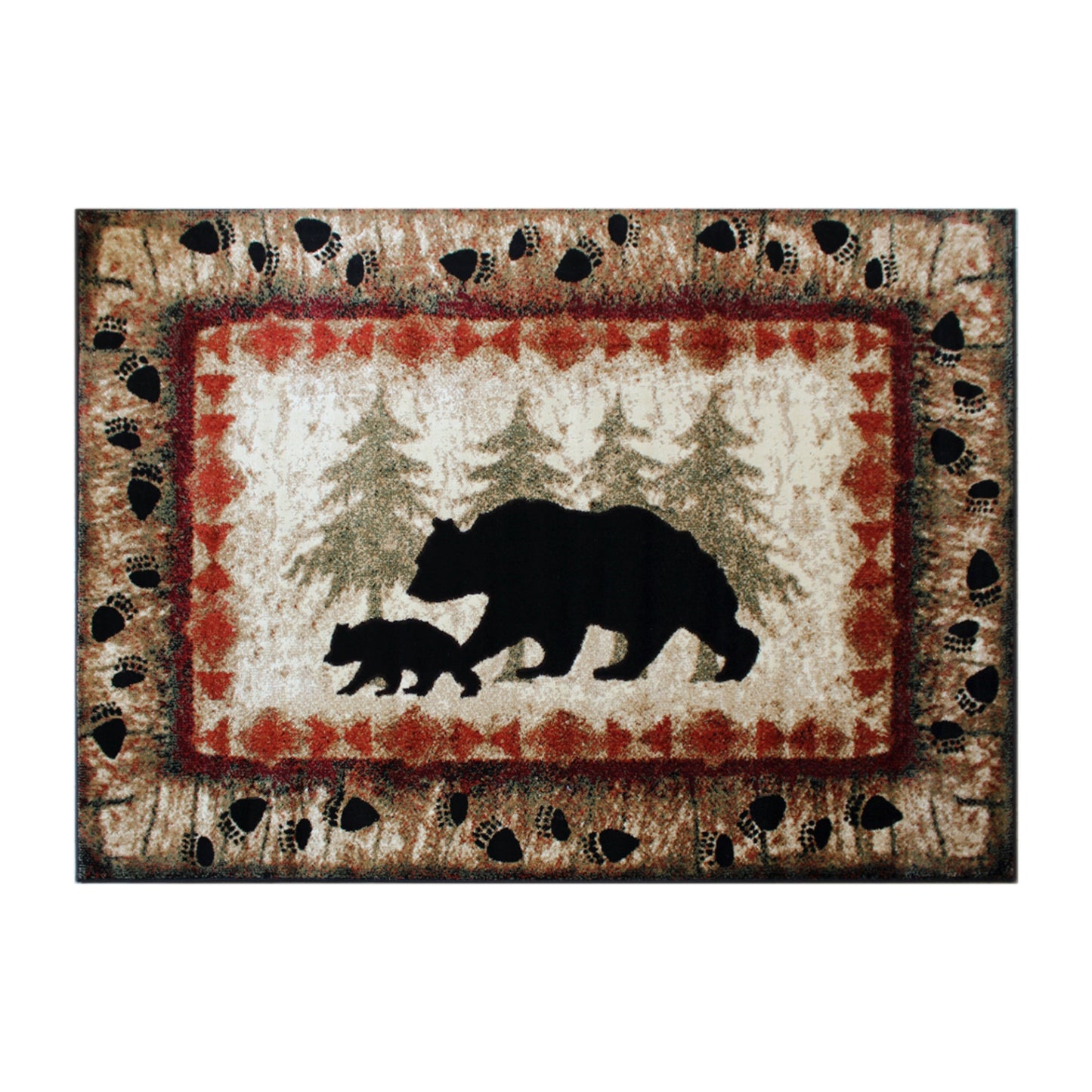 5' x 7' Bear and Cub Area Rug KP-RGB3940-57-BN-GG