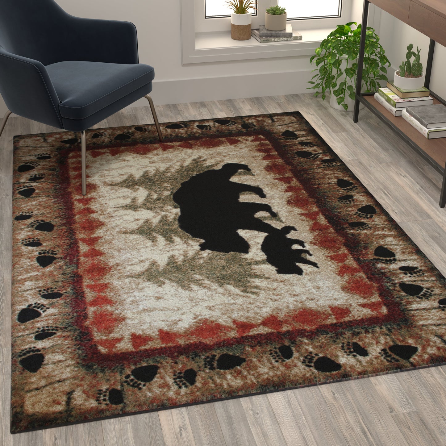5' x 7' Bear and Cub Area Rug KP-RGB3940-57-BN-GG