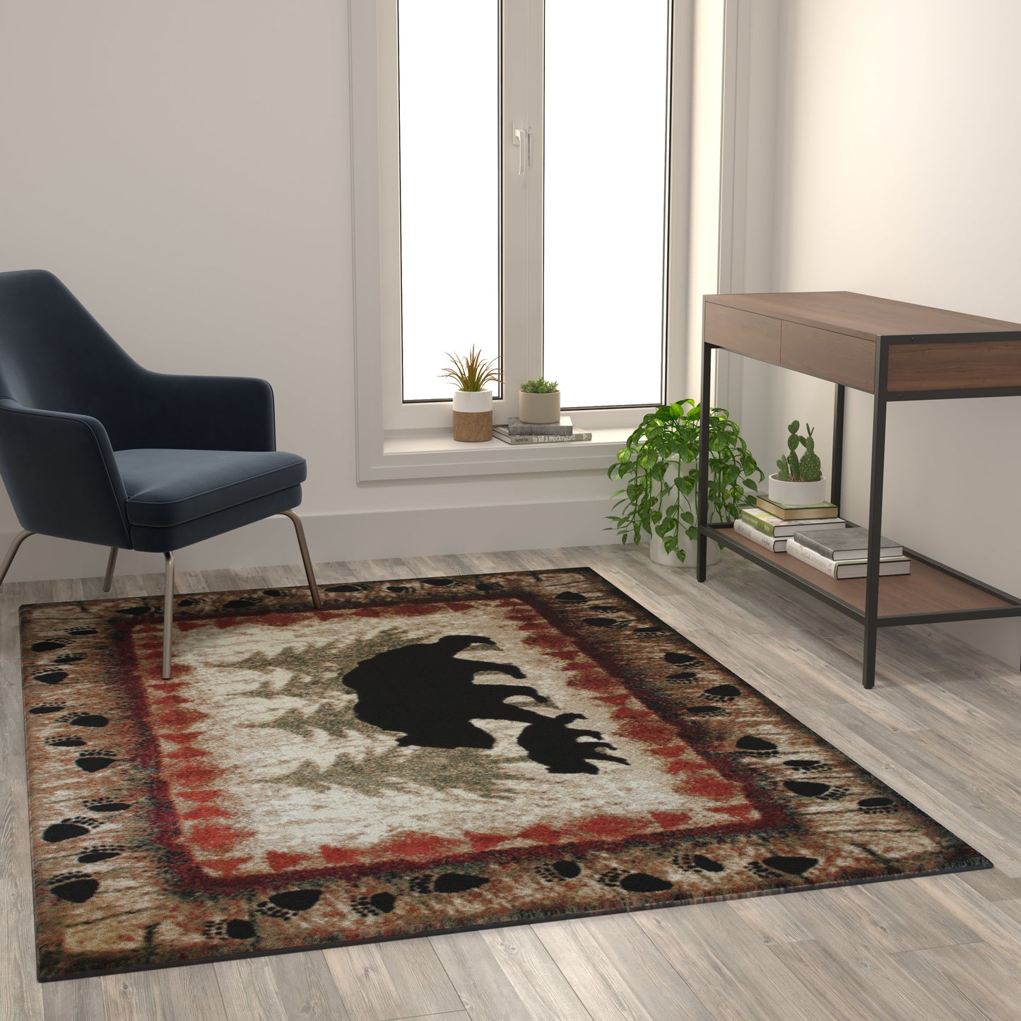 5' x 7' Bear and Cub Area Rug KP-RGB3940-57-BN-GG