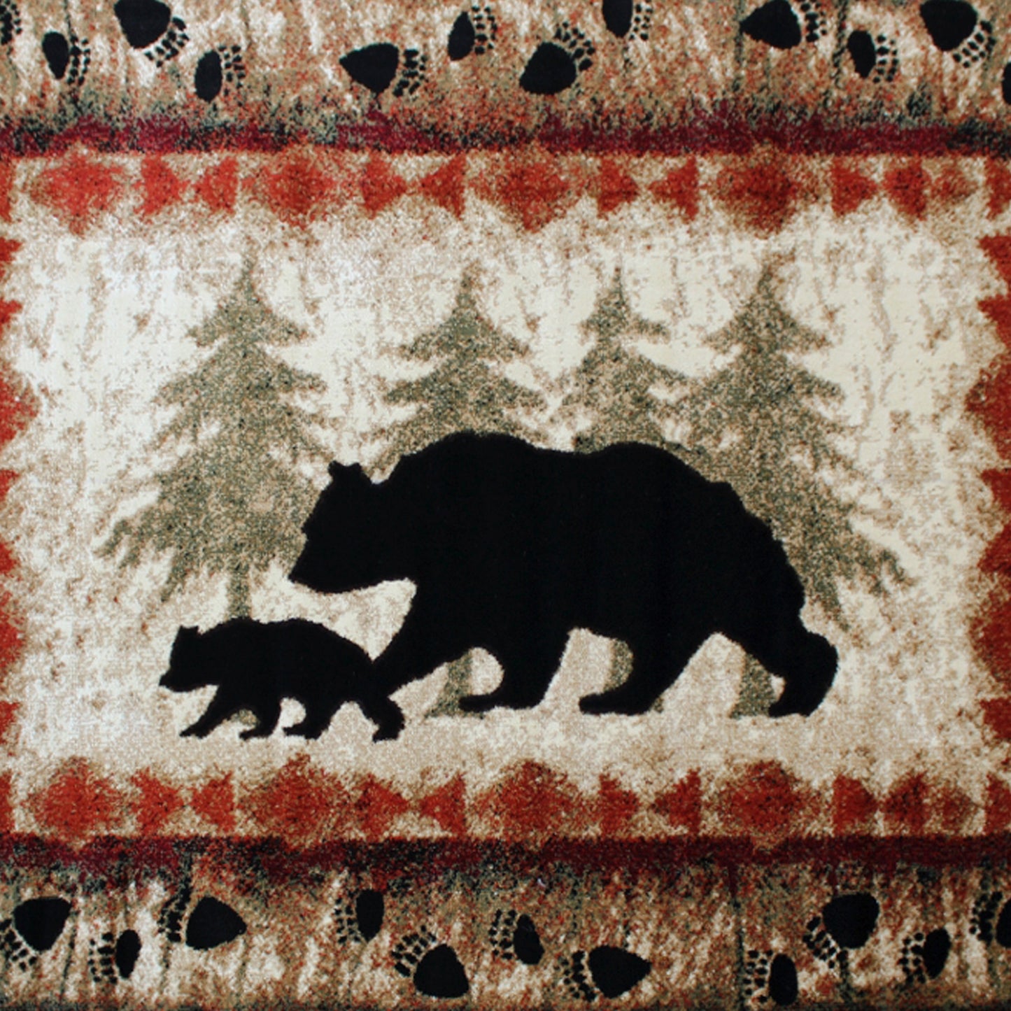 5' x 7' Bear and Cub Area Rug KP-RGB3940-57-BN-GG