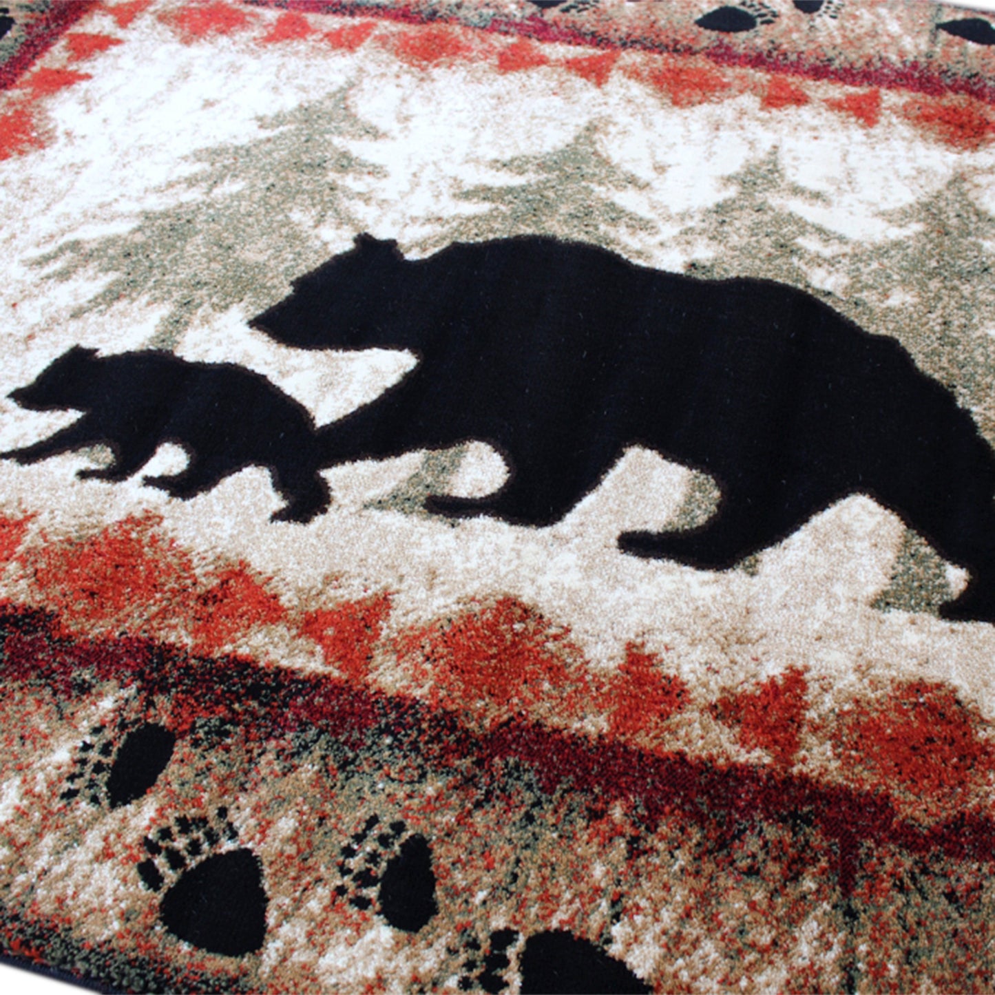 5' x 7' Bear and Cub Area Rug KP-RGB3940-57-BN-GG
