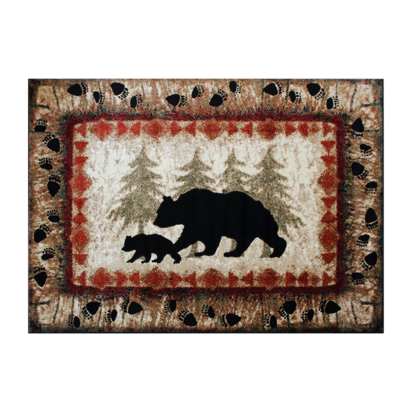 6' x 9' Bear and Cub Area Rug KP-RGB3940-69-BN-GG