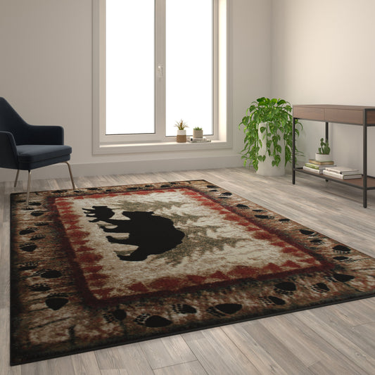 6' x 9' Bear and Cub Area Rug KP-RGB3940-69-BN-GG