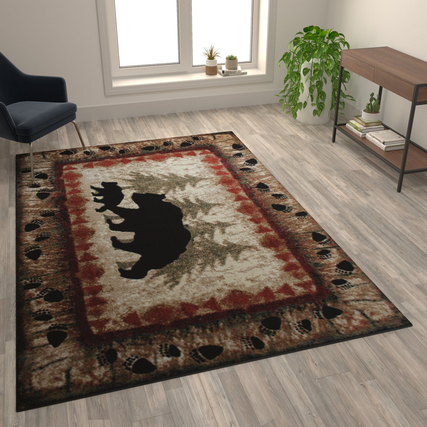 6' x 9' Bear and Cub Area Rug KP-RGB3940-69-BN-GG