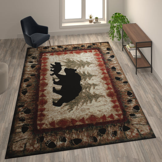 8' x 10' Bear and Cub Area Rug KP-RGB3940-810-BN-GG