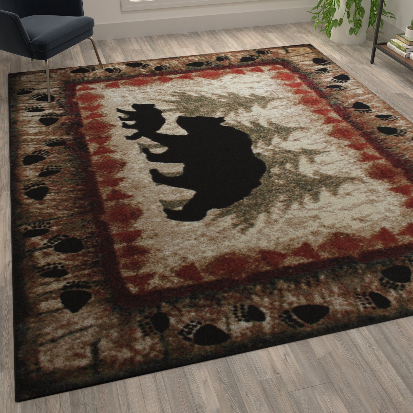8' x 10' Bear and Cub Area Rug KP-RGB3940-810-BN-GG