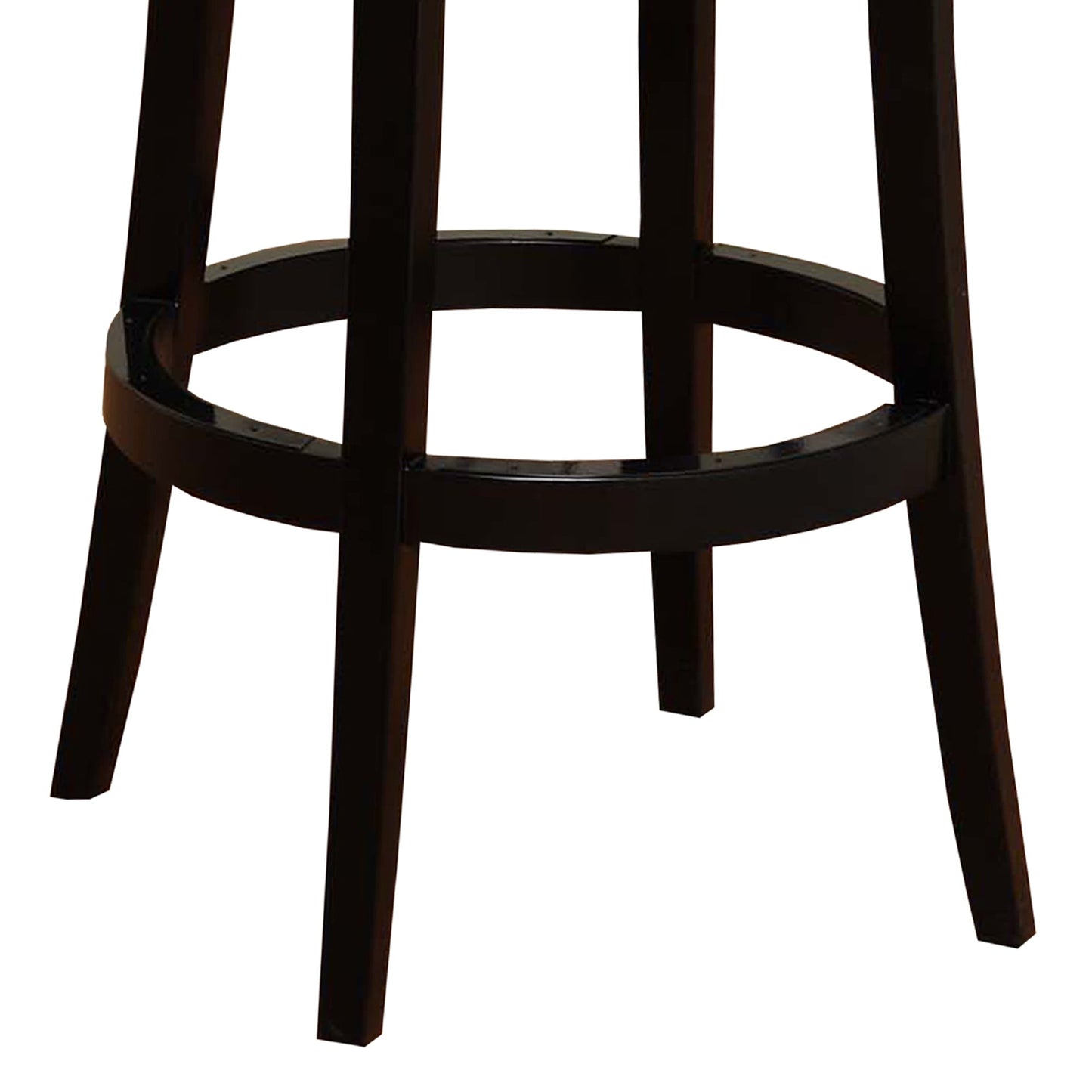 Boston Swivel Faux Leather and Black Wood Bar Stool, Counter and Bar Height