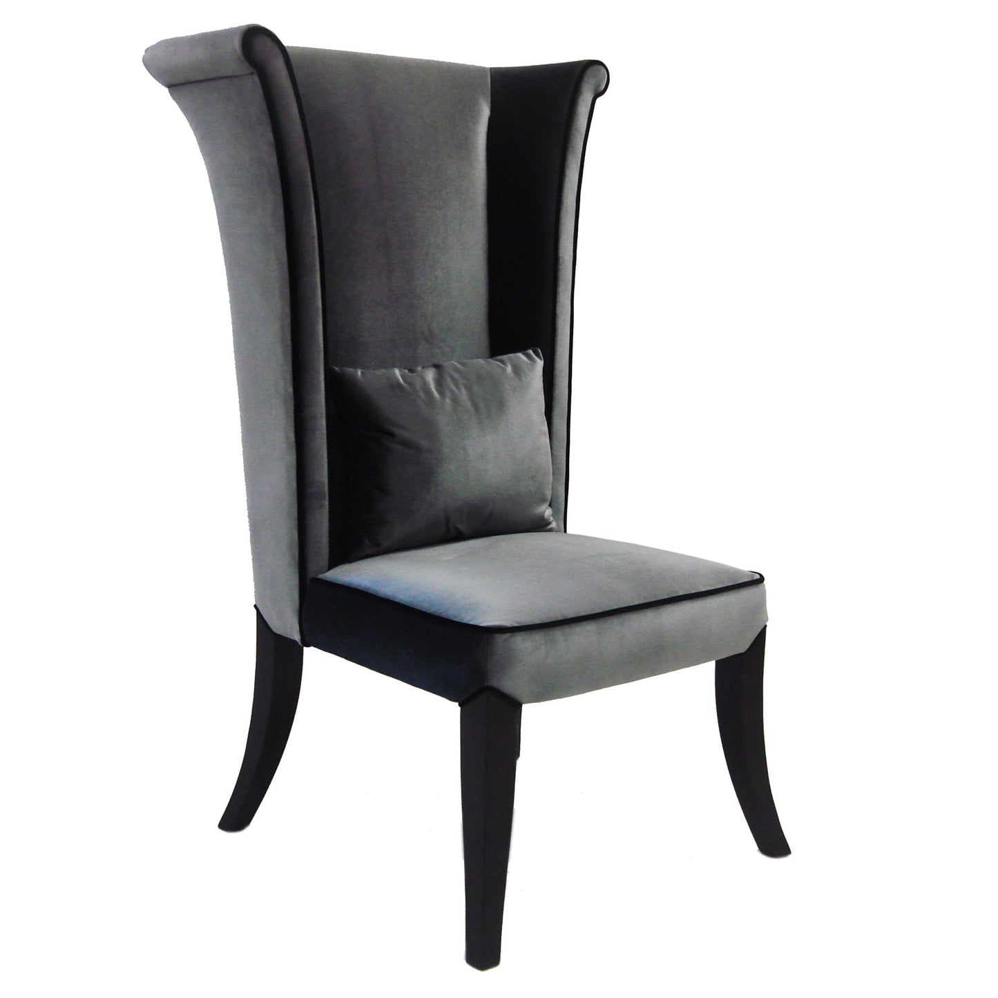 Mad Hatter Dining Chair In Gray Rich Velvet