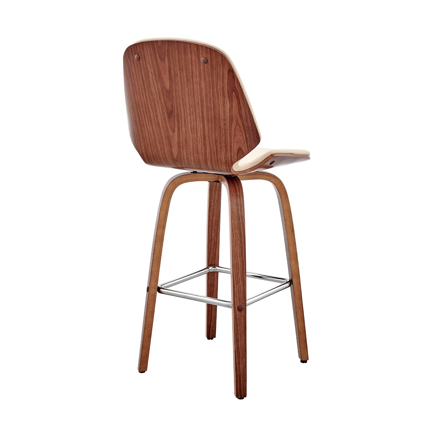 Arabela 26" Faux Leather and Wood Swivel Bar Stool