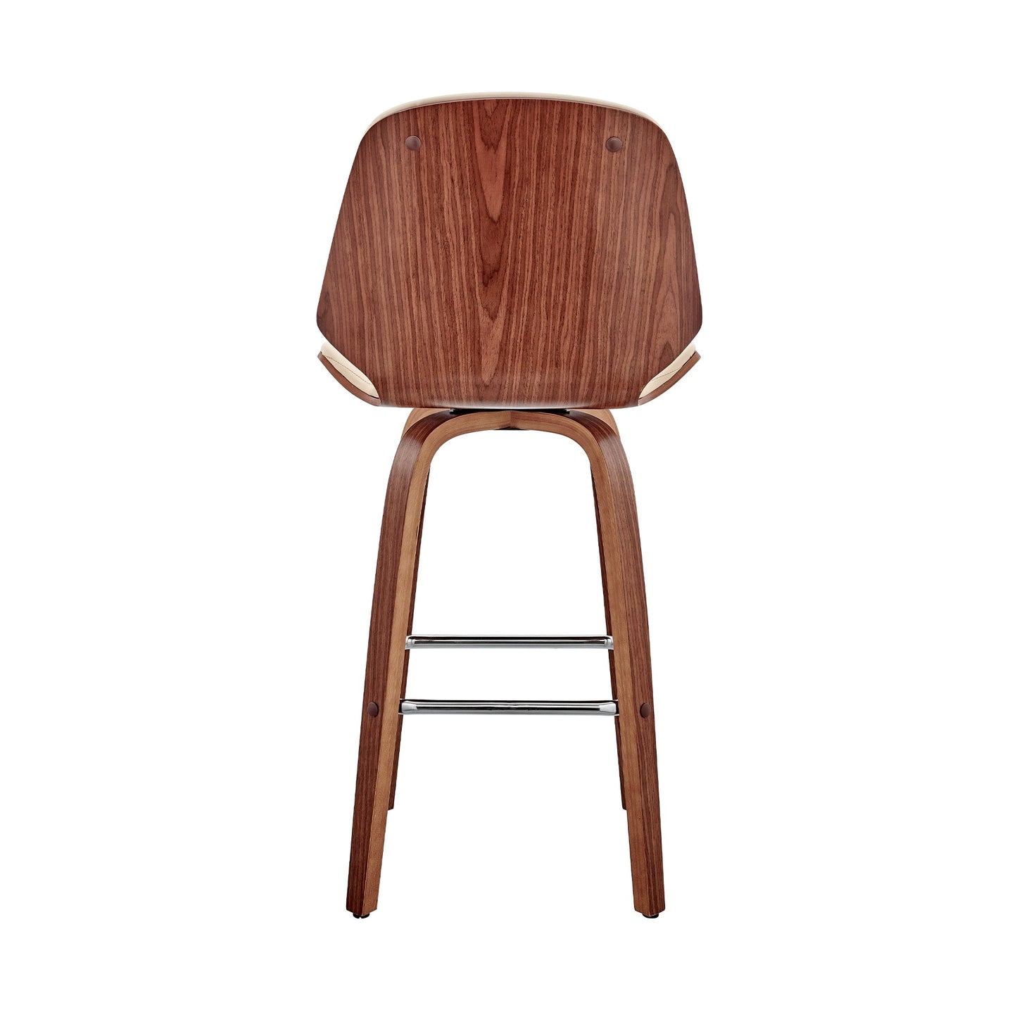 Arabela 26" Faux Leather and Wood Swivel Bar Stool