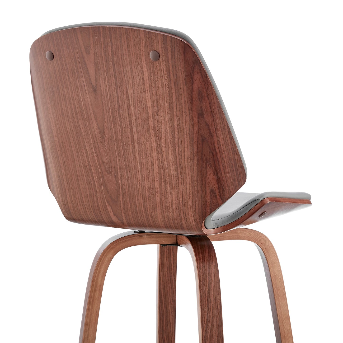 Arabela 26" Faux Leather and Wood Swivel Bar Stool