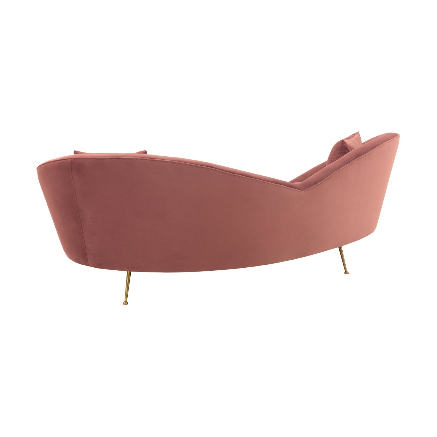 Anabella Blush Fabric Upholstered Sofa with Brushed Gold Legs