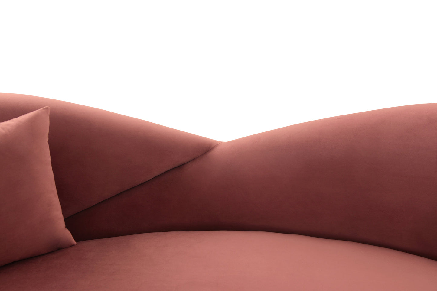 Anabella Blush Fabric Upholstered Sofa with Brushed Gold Legs