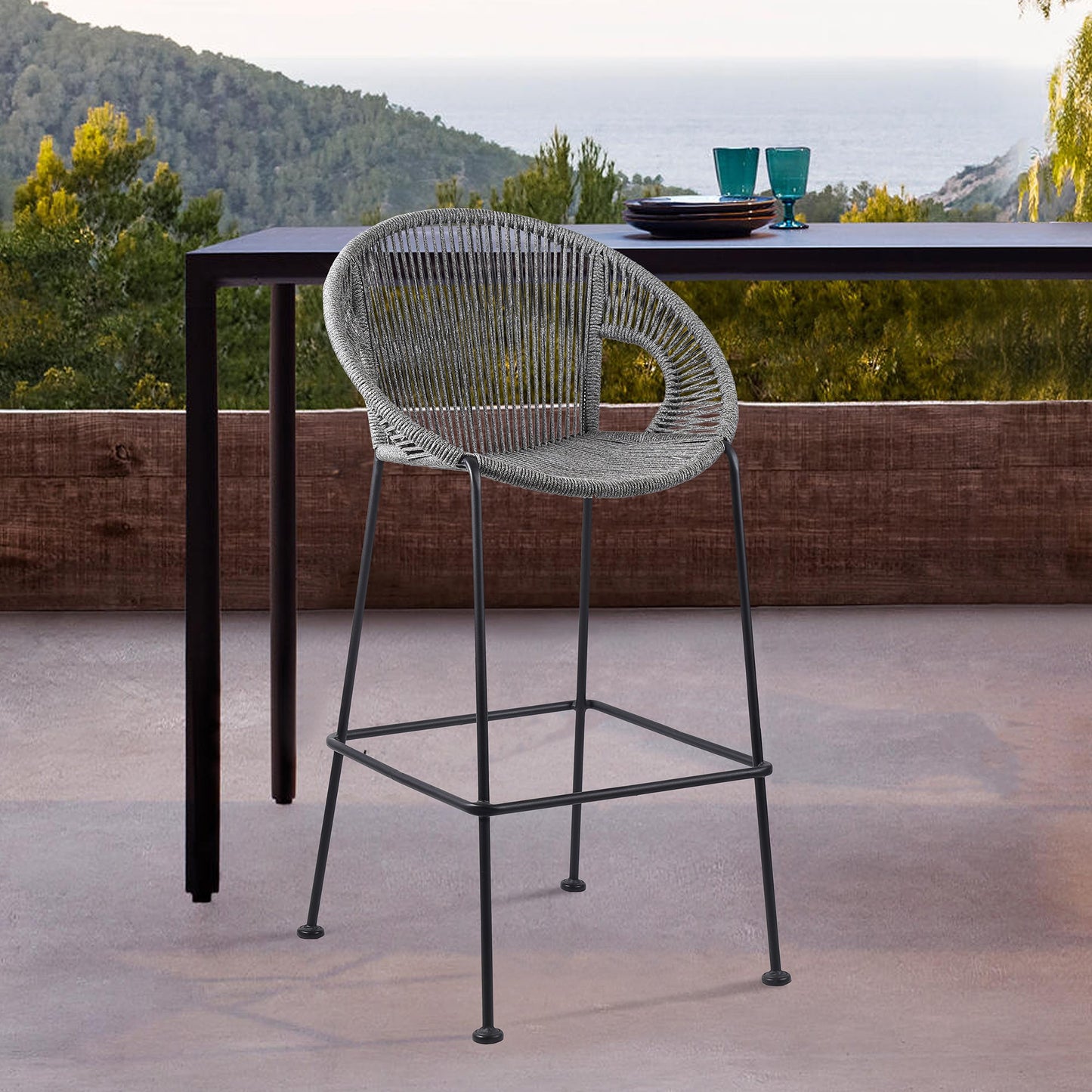 Acapulco Indoor Outdoor Steel Bar Stool - Various Sizes and Rope Options