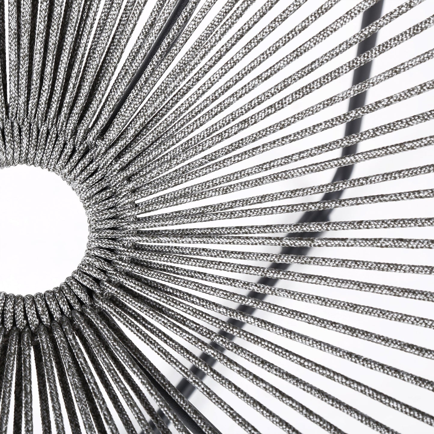 Acapulco Indoor Outdoor Steel Papasan Lounge Chair with Gray Rope