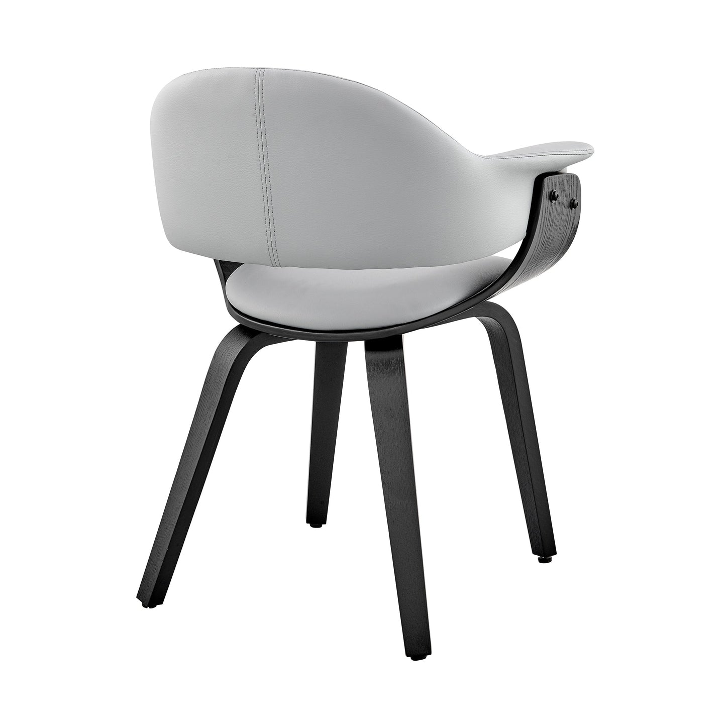 Adalyn Gray Faux Leather and Black Wood Dining Room Accent Chair