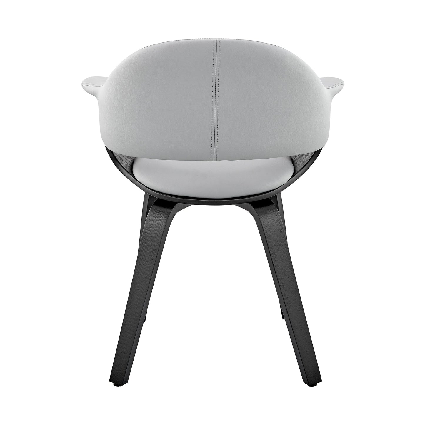 Adalyn Gray Faux Leather and Black Wood Dining Room Accent Chair