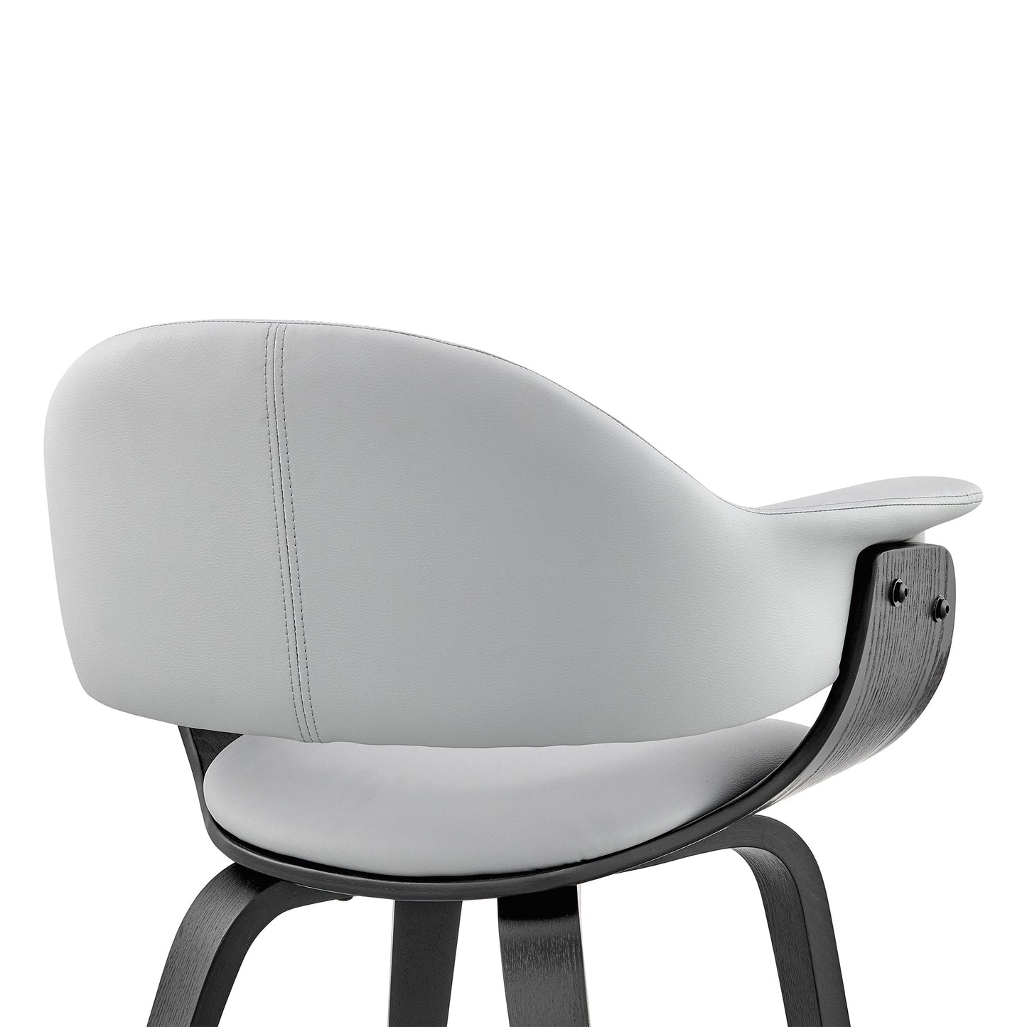 Adalyn Gray Faux Leather and Black Wood Dining Room Accent Chair